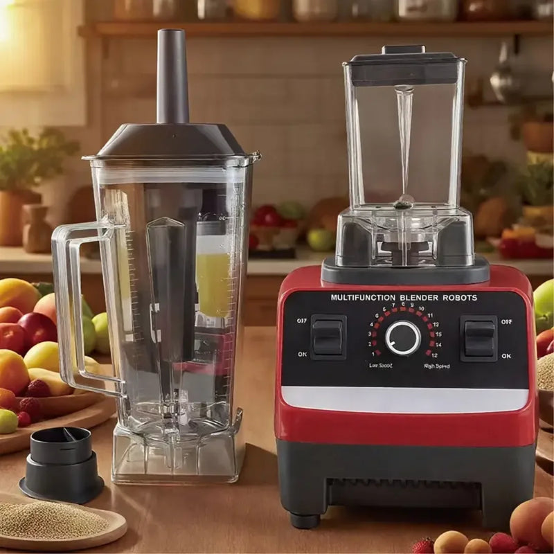 Kit Liquidificador Multiuso Profissional 15 Velocidades Com 2 Jarras de Vidro + 2 BRINDES: Kit Utensílios 12 peças + Porta Tempero