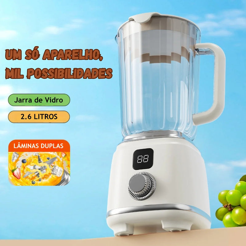 [Compre 1 Leve 2] Liquidificador Multiuso VivaMix Bivolt Com Jarra de Vidro + BRINDE: Porta Tempero Giratório com 20 Frascos