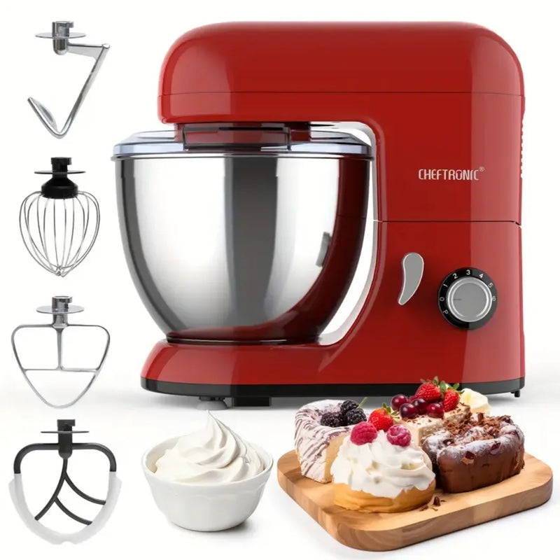 [Leve 2 Pague 1] Batedeira Elétrica Multiuso ChefMax Inox 6 Velocidades + BRINDE: Fruteira Giratória 4 Andares