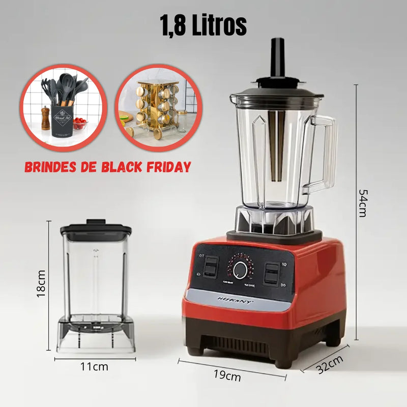 Kit Liquidificador Multiuso Profissional 15 Velocidades Com 2 Jarras de Vidro + 2 BRINDES: Kit Utensílios 12 peças + Porta Tempero