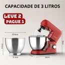 [Leve 2 Pague 1] Batedeira Elétrica Multiuso ChefMax Inox 6 Velocidades + BRINDE: Fruteira Giratória 4 Andares